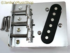 CHROME FENDER SQUIER TELECASTER TYPE BRIDGE 3 AND PICKUP